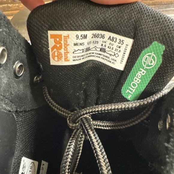 Timberland Pro 24/7 DIRECT ATTACH 6" Black Soft Toe Waterproof Boot 26036 Sz 9.5 - Picture 7 of 8